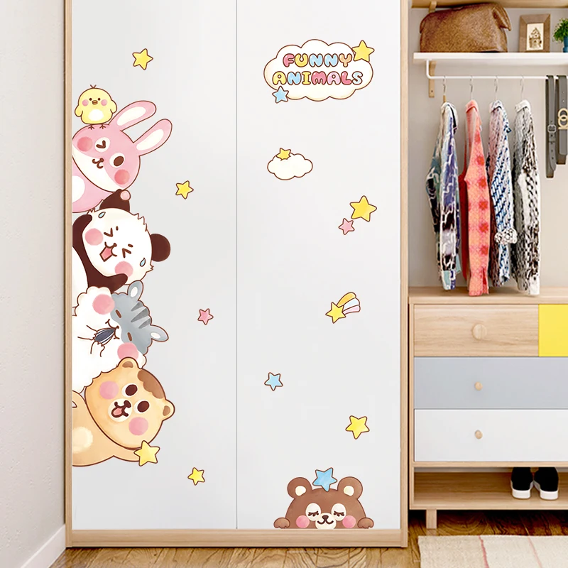Новые наклейки на стену с изображением лесных животных для спальни детской