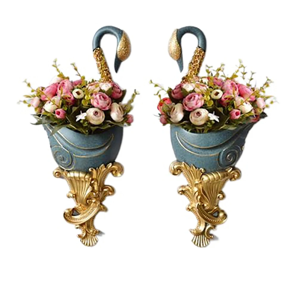 

Creative Swan Wall Decoration Nordic Resin Vase Flower Pot Luxury Large Vase Decorative Vases Modern Home Living Room Decoration