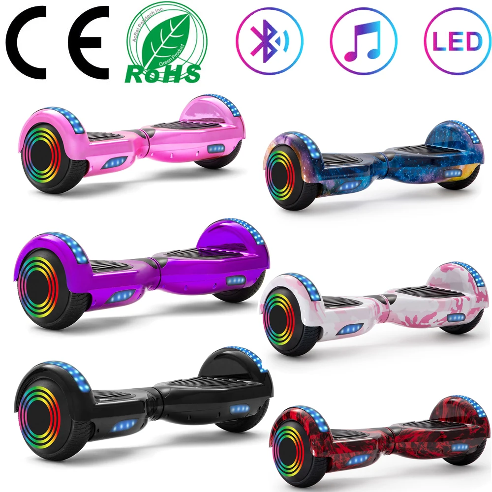 

Hoverboard 6.5 Inch Self-Balancing Electric Scooters 2 Wheels LED Flash Motor Lights E-Skateboard Kids Gifts Bluetooth+Key+Bag