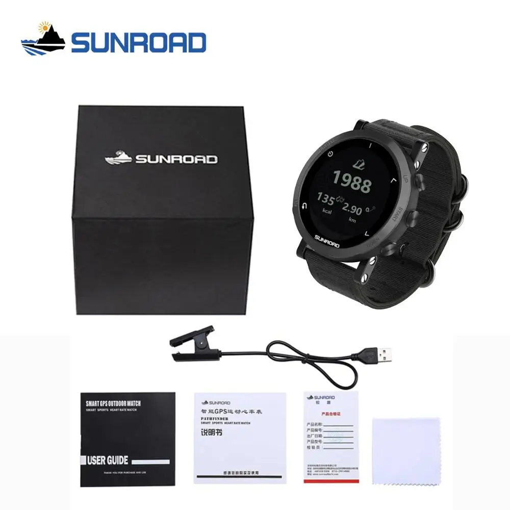 Спортивные Цифровые Смарт-часы Sunroad с GPS пульсометром высотомером компасом