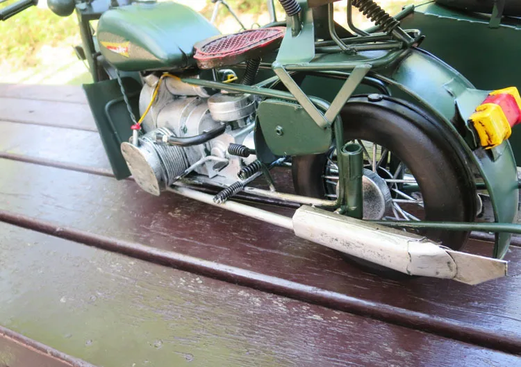 

42x30x21cm for Yangtze River 750 side tricycle motorcycle chariot model diecast military decoration toys for children adults