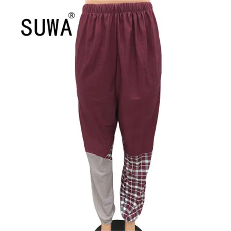 

2021 Hot Recommend Style Contrast Printed Vintage Casual Baggy Pants Trousers Sweatpants Women High Waist Jogger Leggings