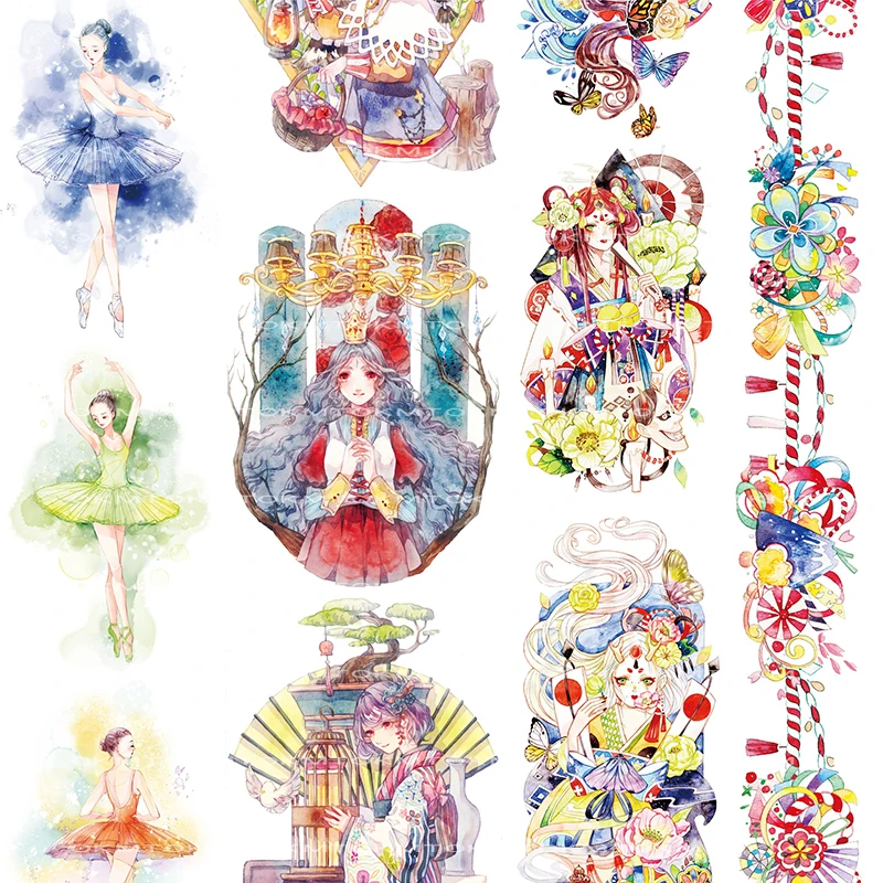 Декоративная Маскировочная лента богини фонари японские Канцтовары для