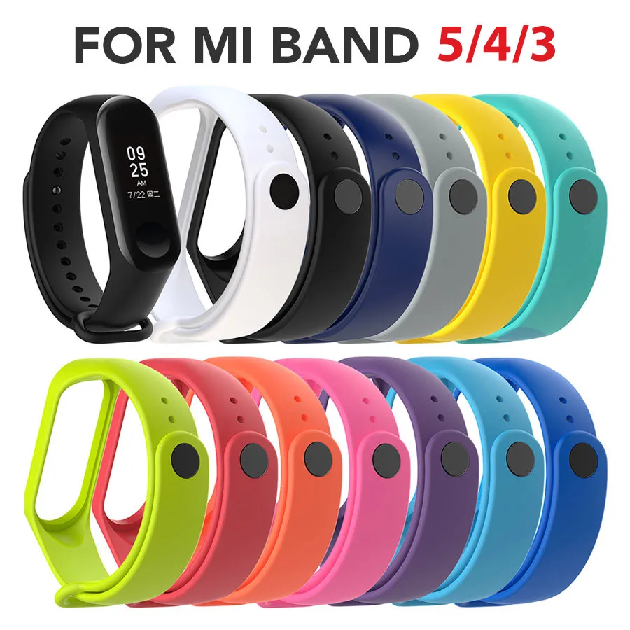 Ремешок силиконовый для Xiaomi 5 4/3 13 шт./лот цветной ремешок из ТПУ смарт-часов Mi band / 3