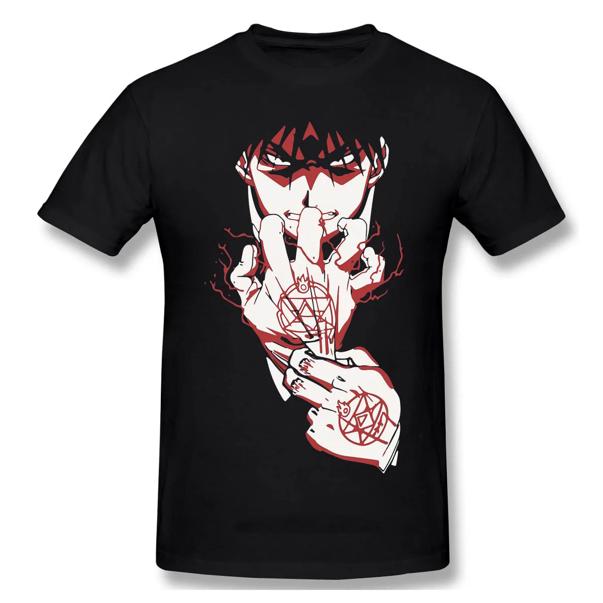 Футболка мужская с аниме Братство алхимика 100% металлическая из хлопка