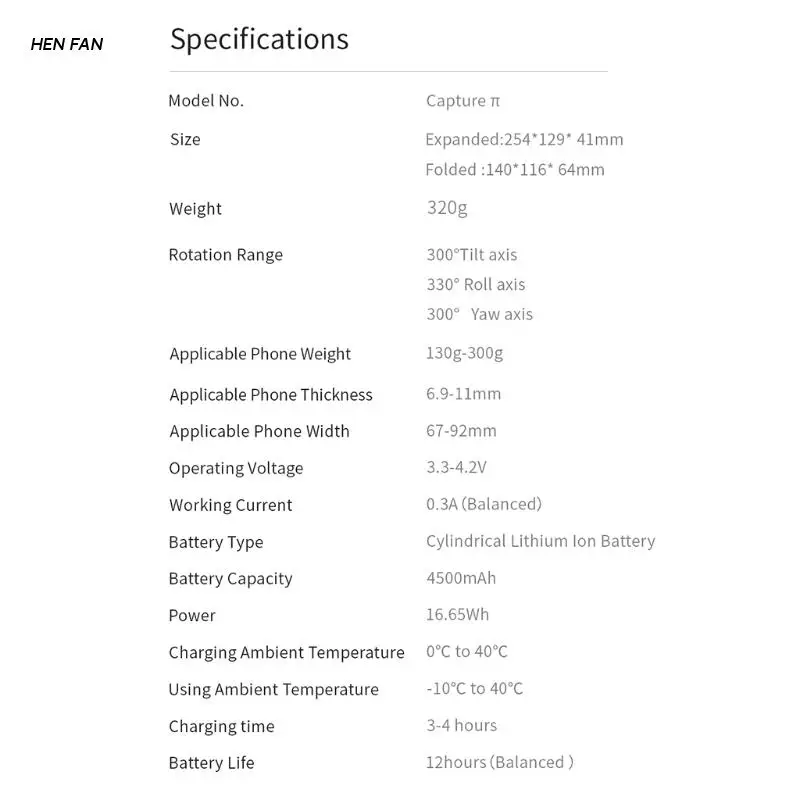 

M89D Mobile Foldable Handheld Gimbal Stabilizer Selfie Tripod Extension Rod Tool for SmartPhone