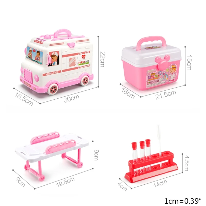 

Electric Ambulance Box 52/65 Pcs/Set Girls Role Play Doctor Game Medicine Simulation Dentist Pretend Toy