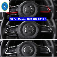 car accessories steering wheel button strip cover trim abs matte carbon fiber look red fit for mazda cx 3 cx3 2015 2021