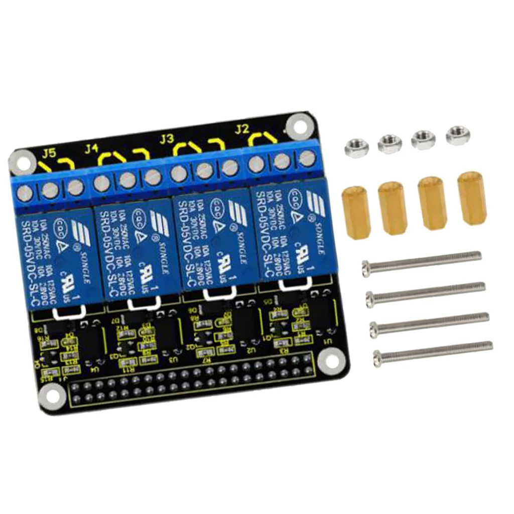 Keyestudio RPI 4-Канальный Релейный Модуль 5 в Щит для Raspberry Pi | Электроника