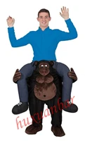 false leg gorilla ride on me chimpanzee mascot costume carry funny pants party dress adult cosplay unisex suit