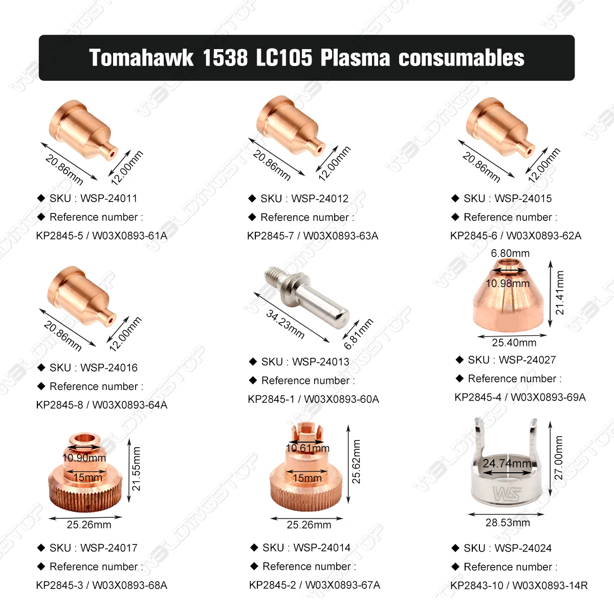 Плазменная насадка для Tomahawk 0 051 плазменная 60A с наконечником резки 1538 дюйма 1 3 мм