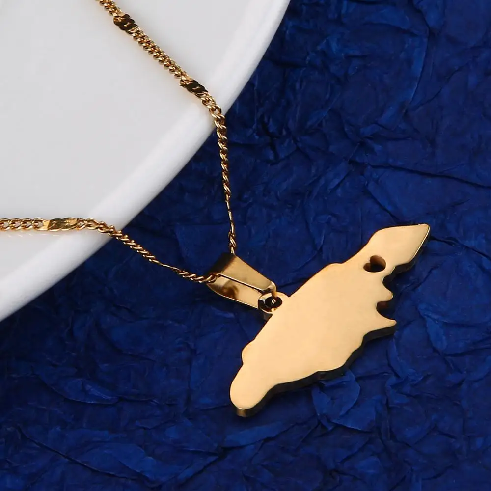 Нержавеющая сталь ямайская карта подвесные ожерелья Модные женские ювелирные