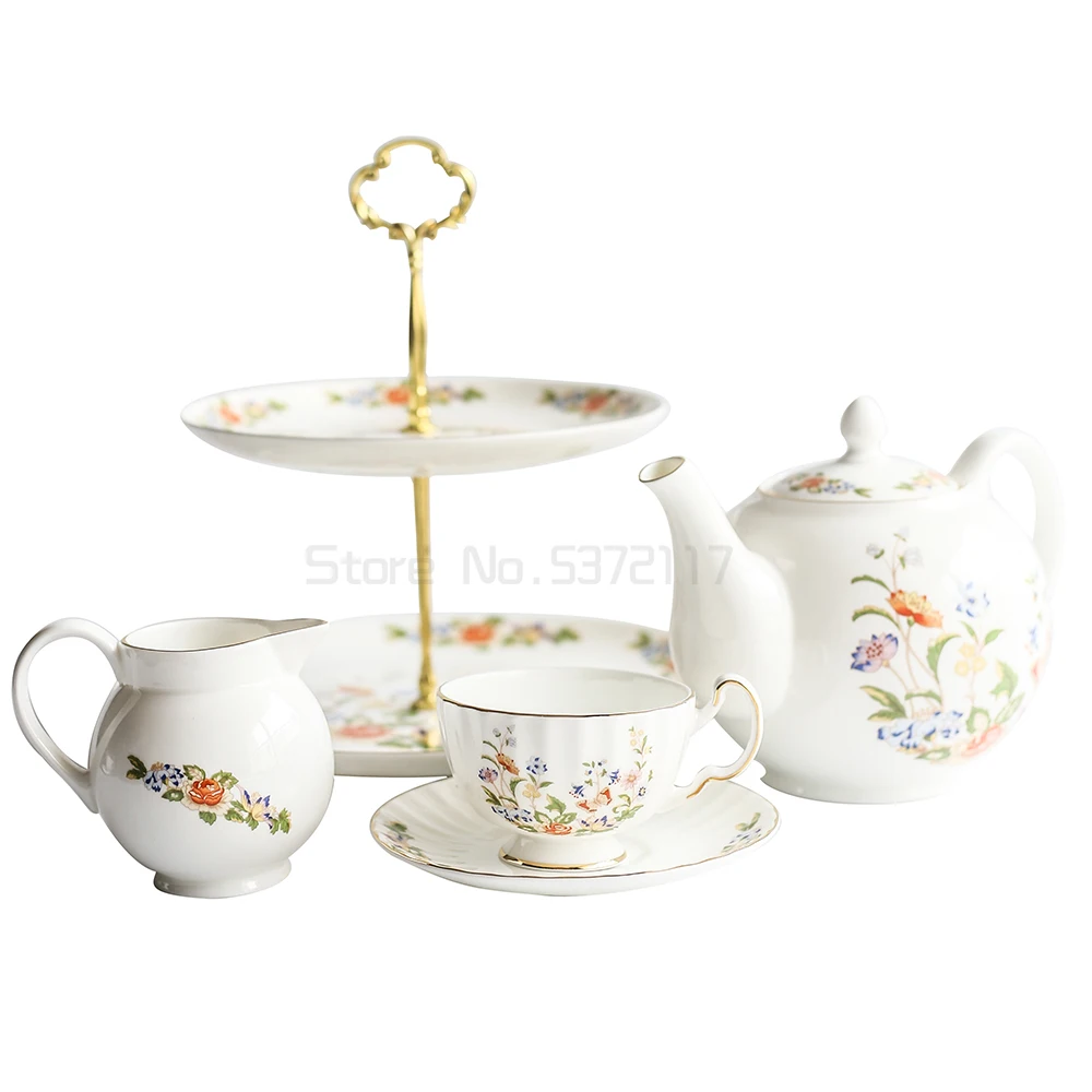 

Eurpoe Pastoral Bone China Double Decker Plates Fruit Dishes Cake Plate Candy Dish Ceramic Tray Porcelain Tableware Decoration