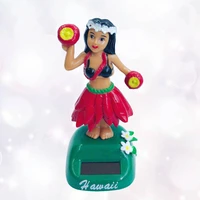 new solar swinging hawaiian girl doll car creative ornaments car decorations hula girl swinging cartoon car ornaments