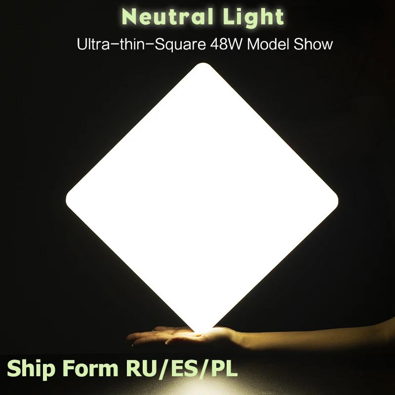 square led ceiling lamp for living room neutral white 48w 36w 24w 18w home decorative led ceiling light bedroom indoor lighting free global shipping