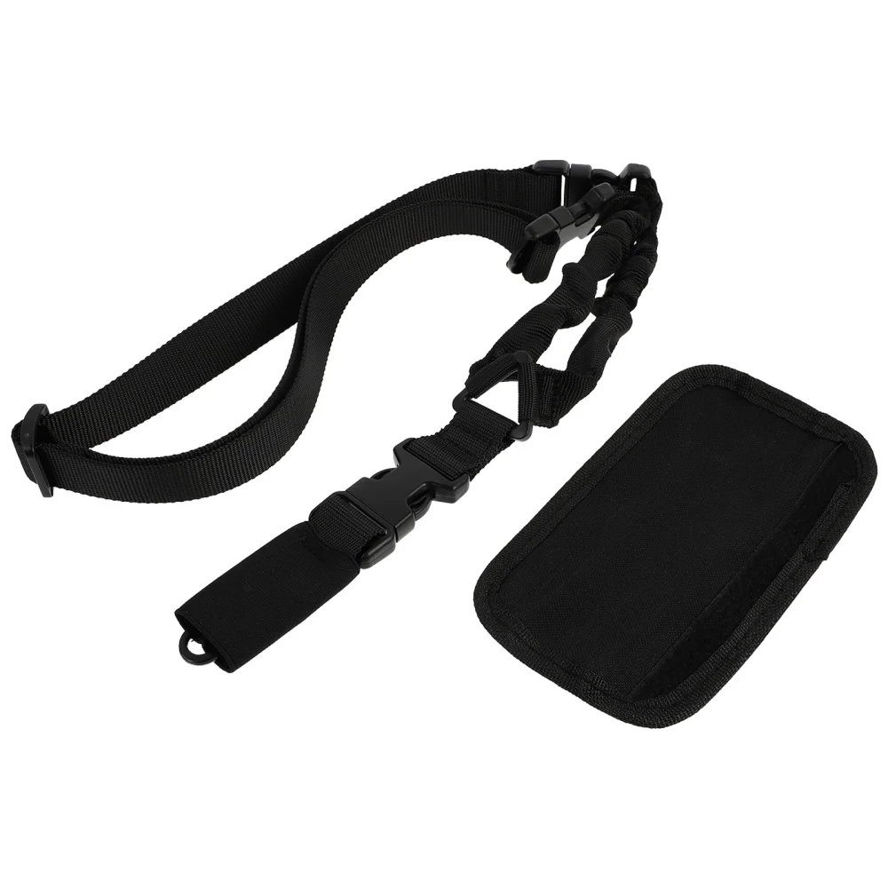 

2pcs Adjustable Strap and Shoulder Pad Outdoor Safety Sling Rope (Black)