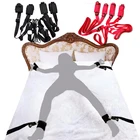 Эротические игры для взрослых БДСМ набор для связывания наручники ошейник открытые ноги фиксаторы страпон Фетиш Секс-игрушки для женщин пар интимные изделия