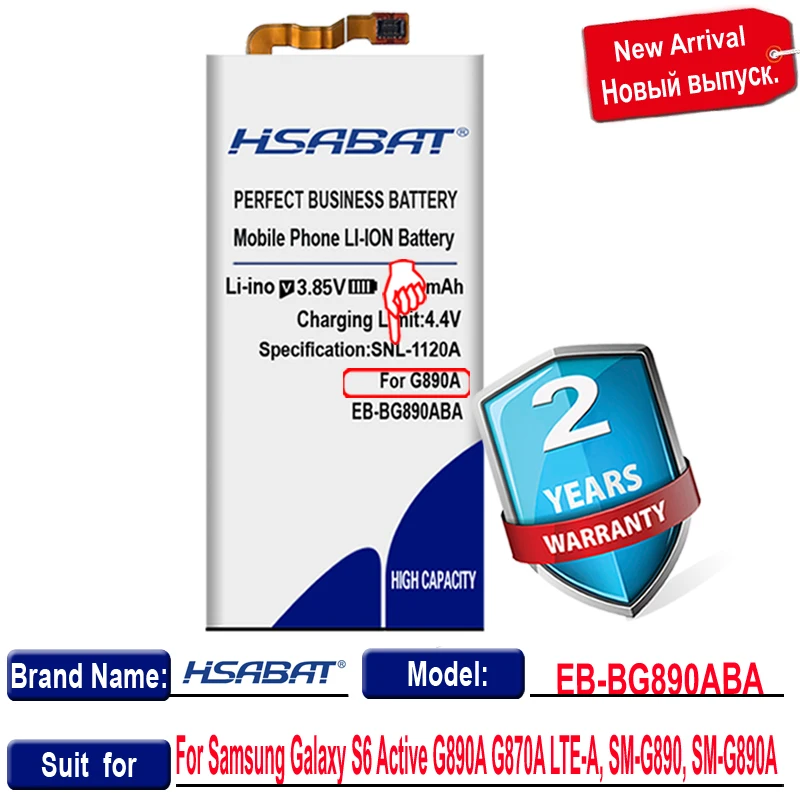 4400 мА/ч батарея для Samsung Galaxy S6 активный EB BG890ABA G890A G870A LTE A SM G890 G890A|Аккумуляторы