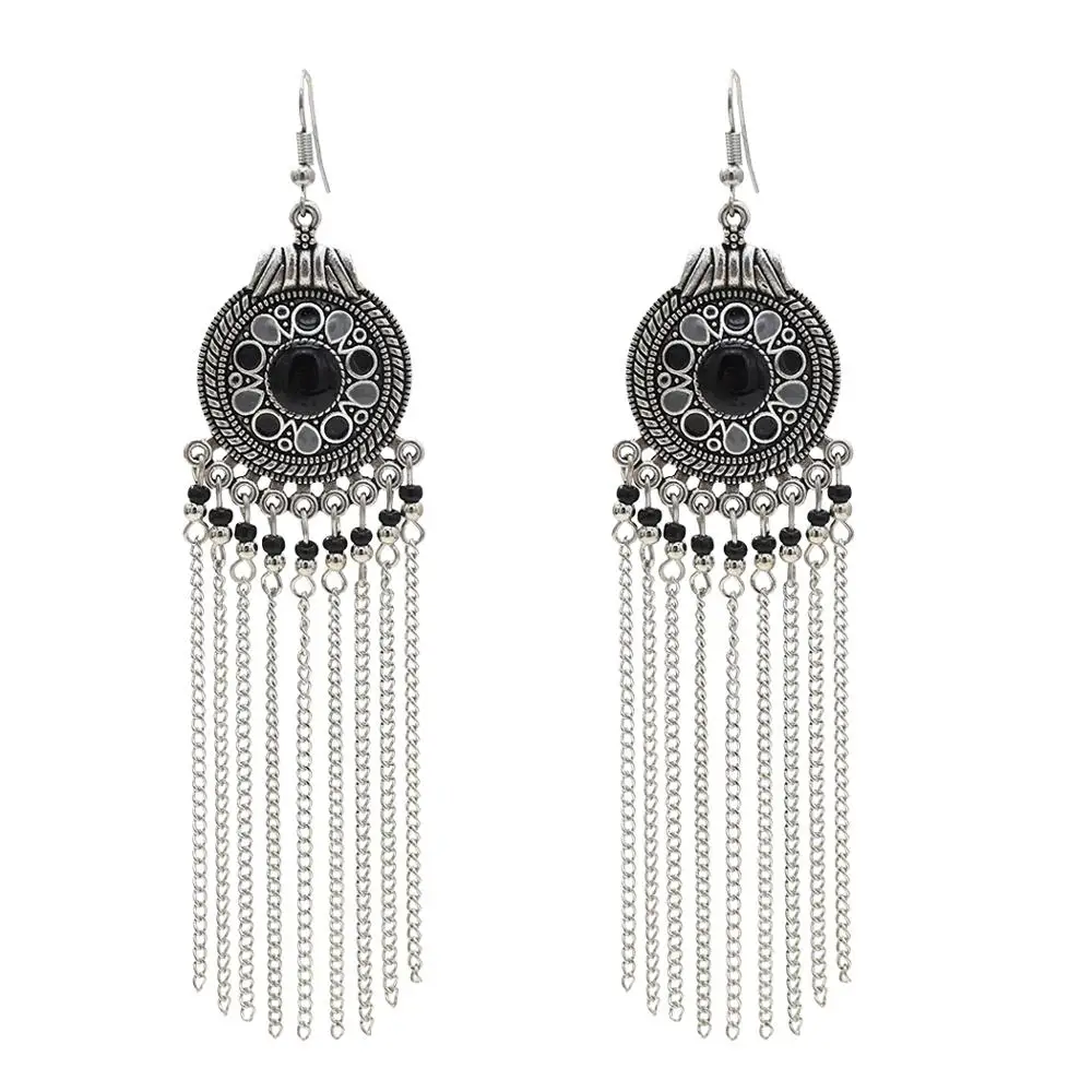 Индийские Jhumka Jhumki серьги с эмалью и цветами модные женские ручной работы длинной