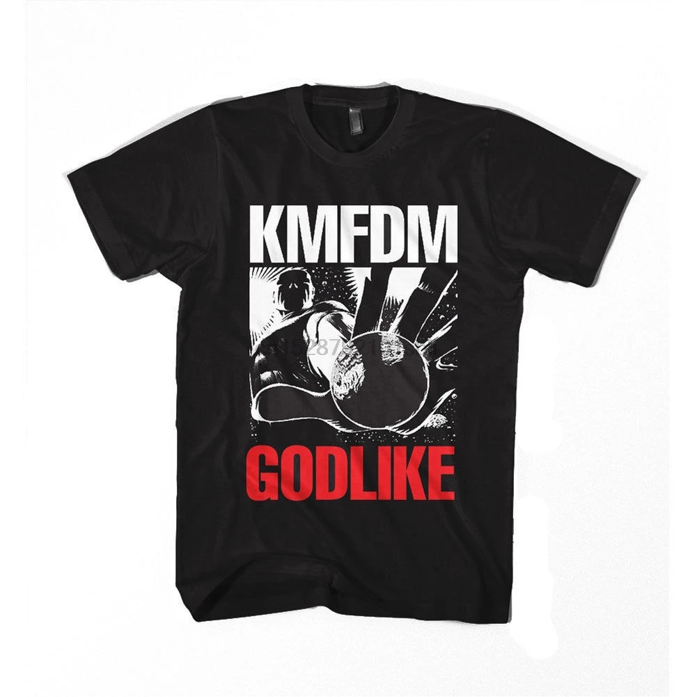 KMFDM Мужская Godlike облегающая футболка черного цвета 3D размера плюс хлопковые топы
