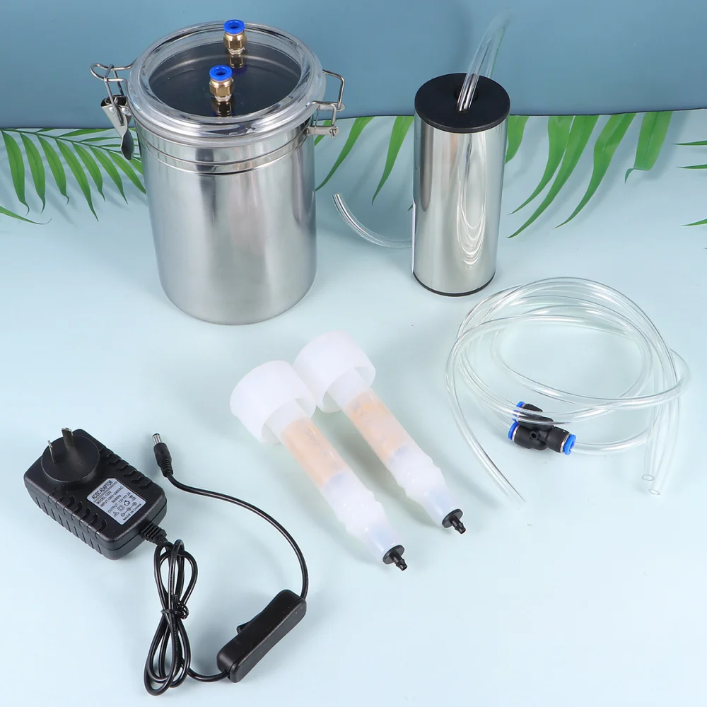 

2L Electric Milking Machine Goat Sheep Stainless Steel Bucket Suction Vacuum Pump Household Milker Milking Machines (UK Plug)