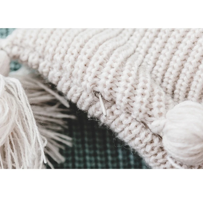 Скандинавские домашние декоративные чехлы на подушку вязаные кисточки фонарь