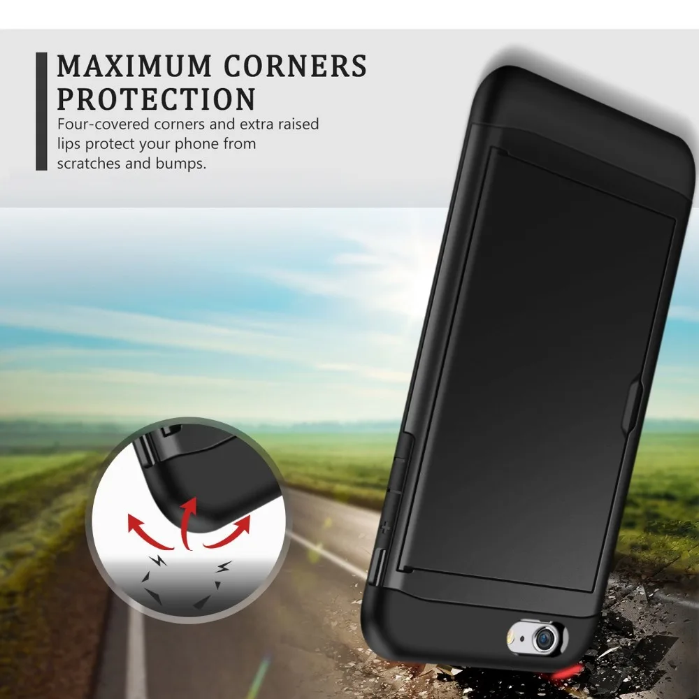 Скрытый Карманный чехол с раздвижной дверью и отделениями для карт защитой от