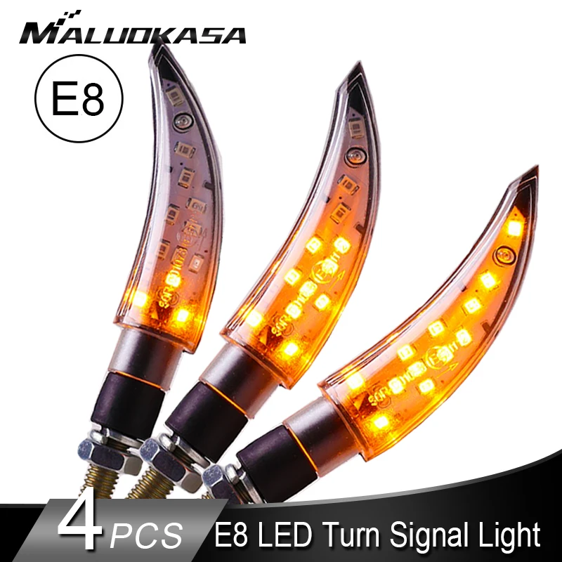 4 шт. мотоциклетные поворотники E8 мигающий мотоцикл светодиодный свет встроенное