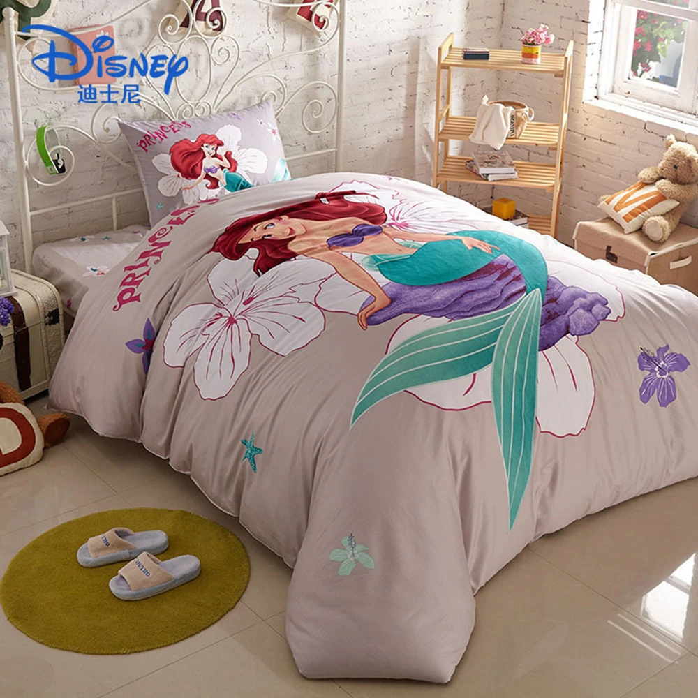 Disney Soft Home Duvet Cover Boys Girls Children's 100% Cotton Quilt Cover Fashion Cartoons Printed Children's Bed Set 4pecs