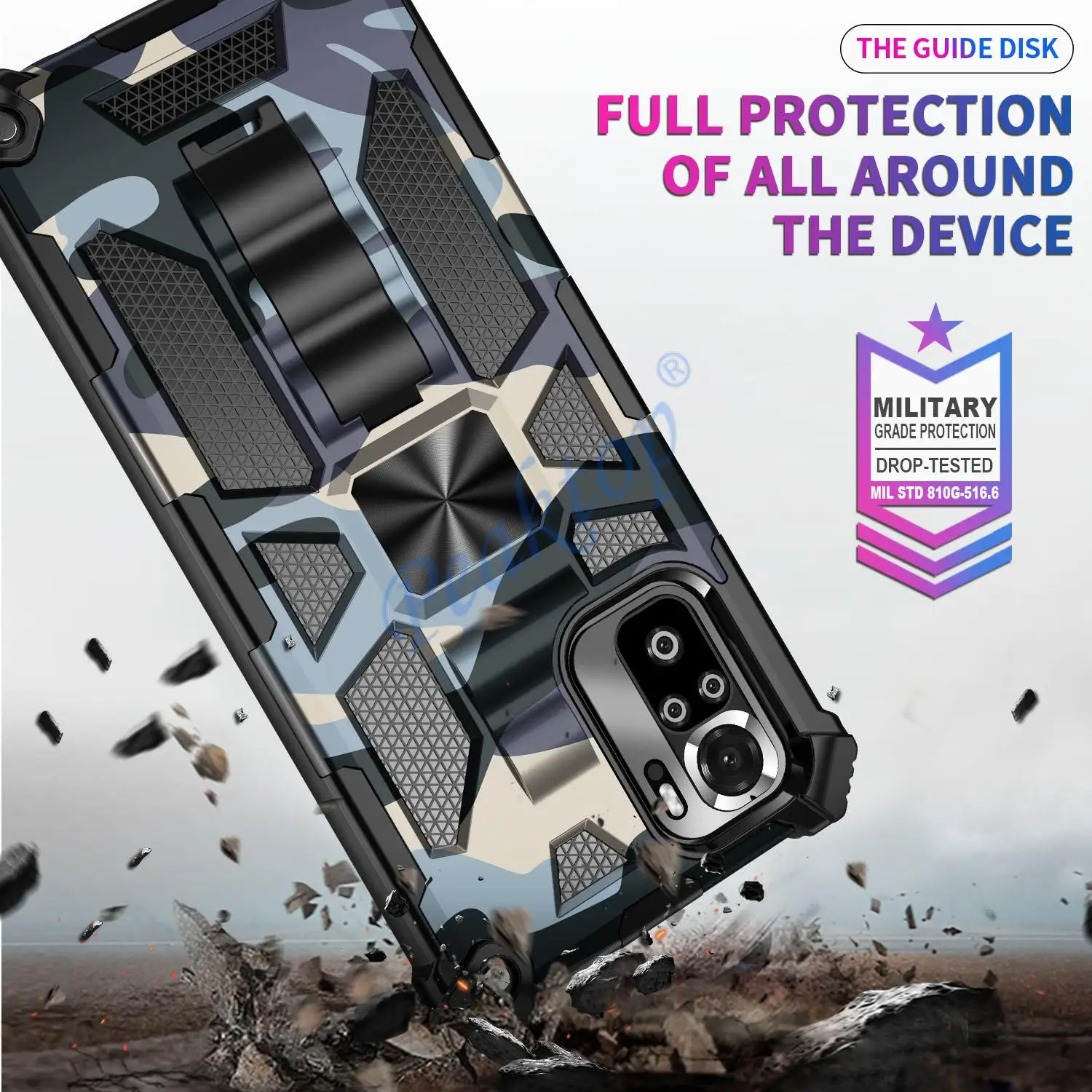 camouflage armor phone case for xiaomi redmi note 10 pro 10s max pocophone poco x3 pro nfc tpu holder shockproof protector cover free global shipping