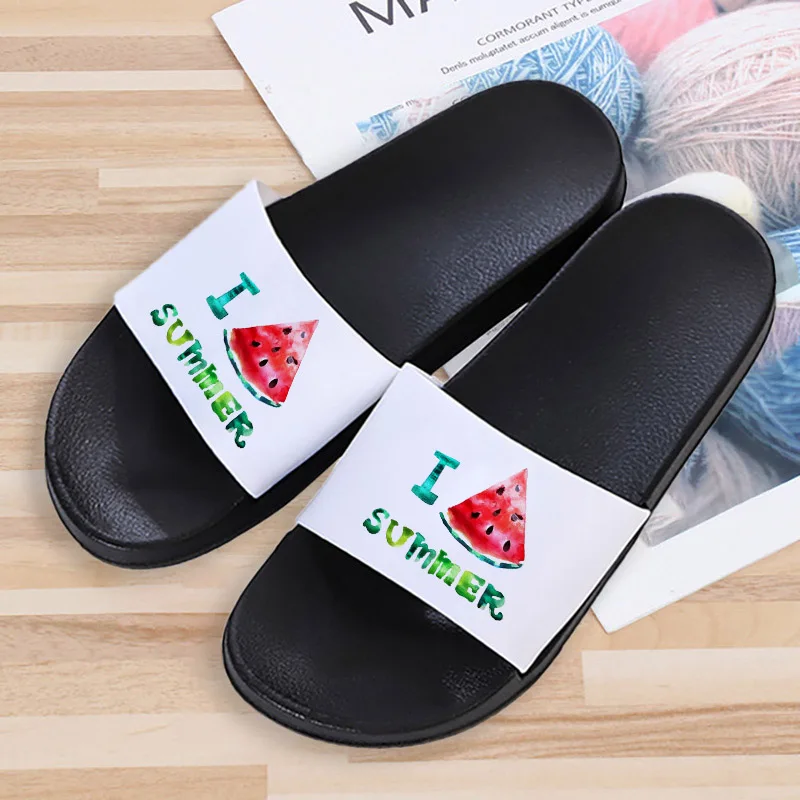 

Fruit Print Slippers pineapple watermelon lemon Printing Cartoon Sandals Indoor Bedroom Home Shoes Ladies Flip Flops