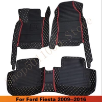 car floor mat for ford fiesta 2009 2010 2011 2012 2013 2014 2015 2016 3d rugs interior leather mat pad car accessories