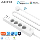 Wifi Smart Power Strip 4 штепсельная вилка европейского стандарта с 4 usbзарядными портами приложение синхронизации Голосовое управление работа с Alexa Google Home Assistant