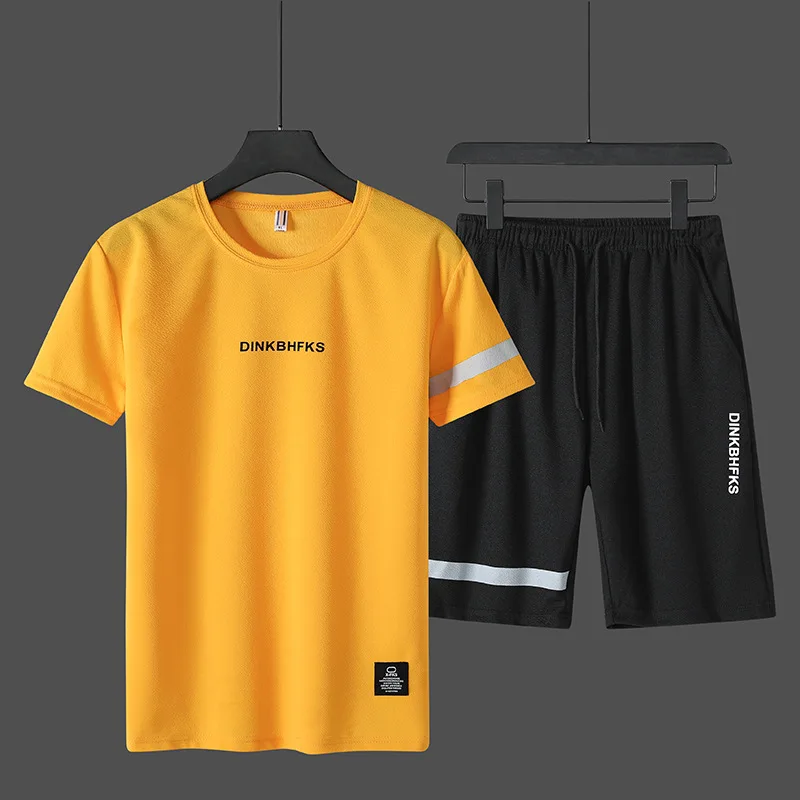 

2020Summer Alphabet print Casual Tracksuit training Sportswear Suit + Short-sleeved T-shirt Men's Beach Shorts Tee Clothes