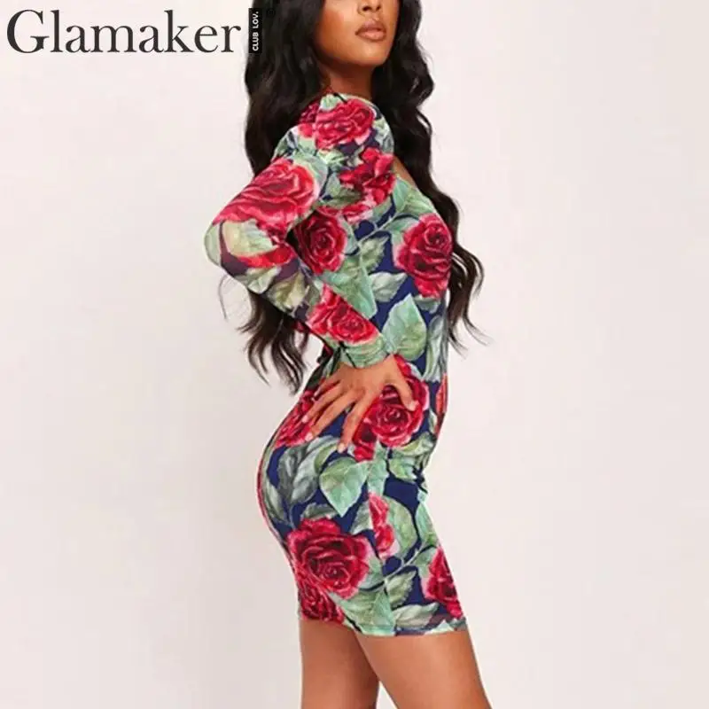Glamaker винтажное облегающее платье с принтом rese Ренессанс элегантное
