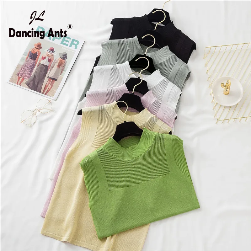 Женский трикотажный топ майка из вискозы сексуальный женский жилет с круглым