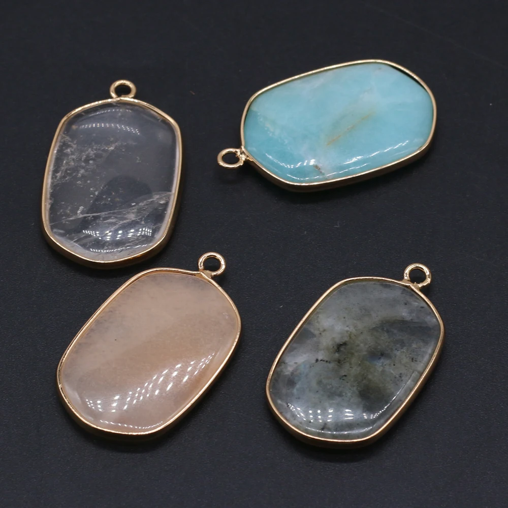 Подвеска из натурального полудрагоценного камня, лабрадорит, Хрустальные Подвески для изготовления ювелирных изделий, аксессуары для ожерелья, сережек, подарок, 20x34 мм