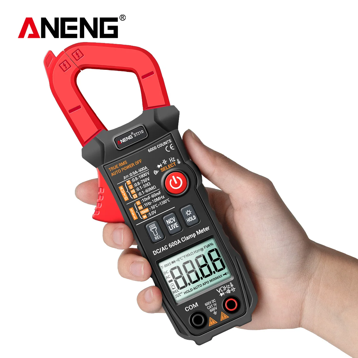 

ANENG Digital Clamp Meter AC/DC Current Clamp Multimeter Auto-Ranging Tester with NCV Tests for Automotive Electronic HVAC Tech