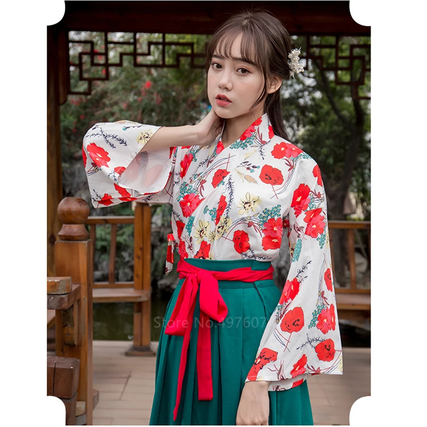 Женское платье кимоно в японском стиле Sakura винтажное с цветочным принтом