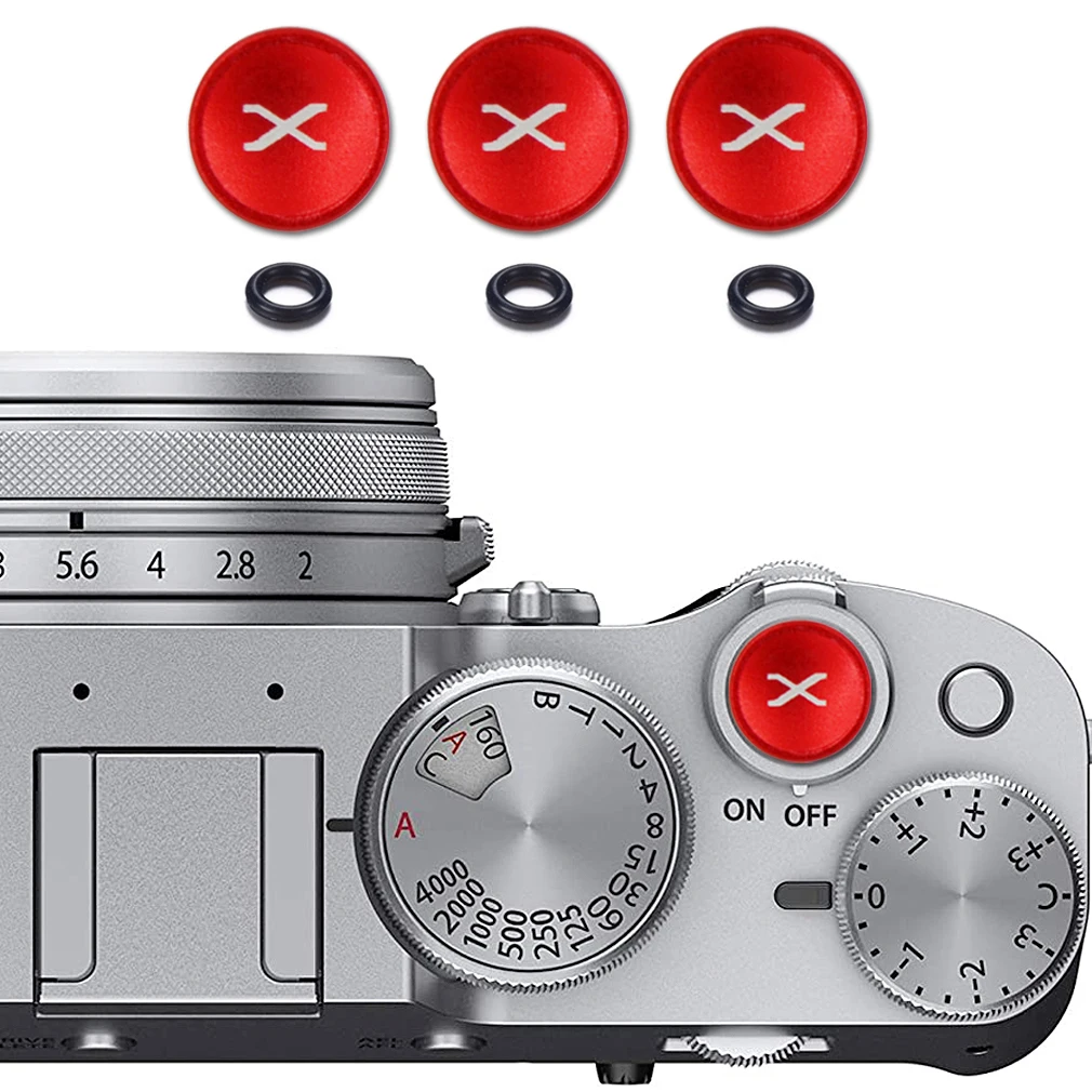

3 x Red Metal Shutter Release Button for Fuji XT4 XT3/2 XT30 XT20 X100V X100S X100T X100F XE4 XE3 XE2 Xpro3 Xpro2 X70 and More