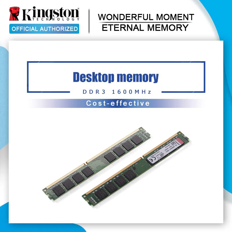 

Original Kingston KVR16N11/8-SP 8GB DDR3 1600Mhz 1.5V (PC3-12800) 240 Pin DIMM 4gb RAM memory for desktop
