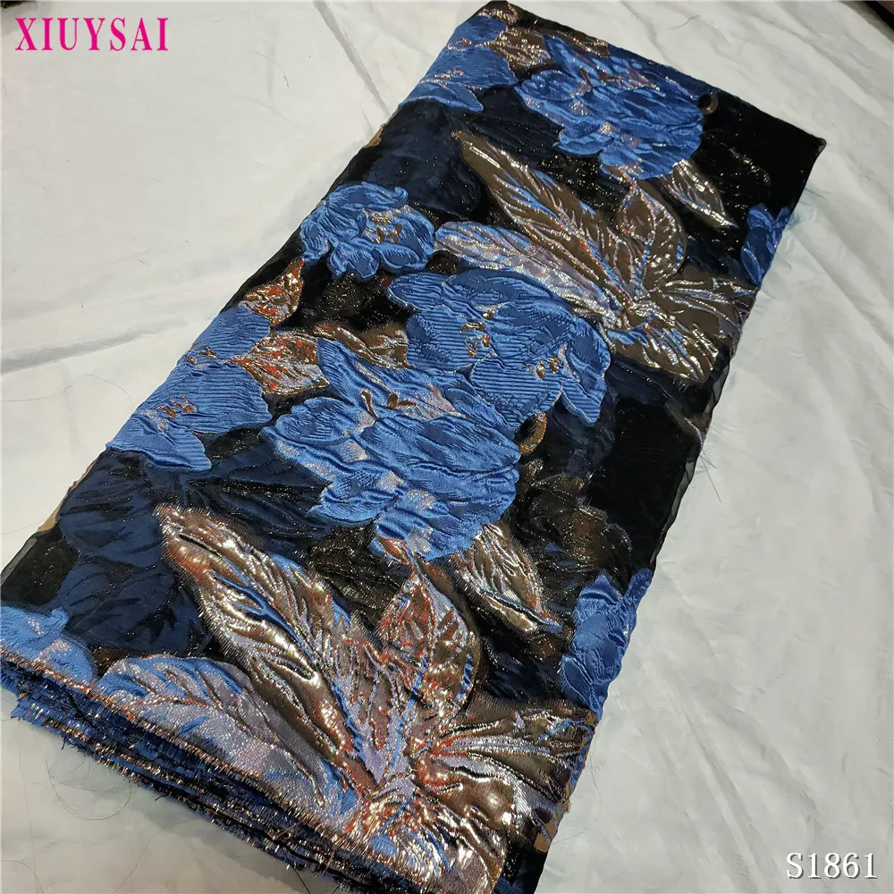 

Latest Jacquard Brocade Lace Fabric Top Selling French Lace Fabric High Quality African Nigerian Lace Fabric For Party S1861