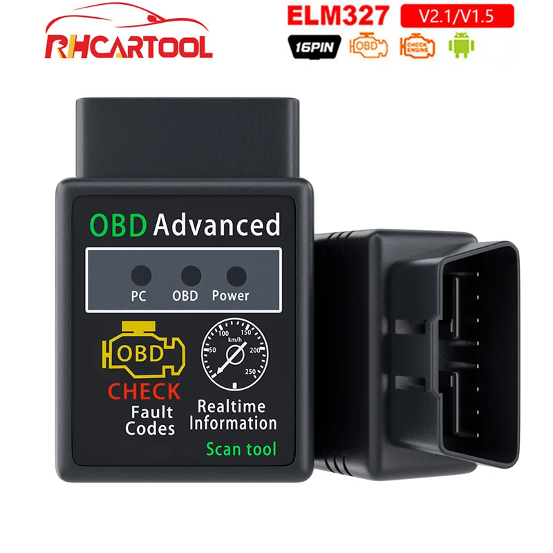 Диагностический сканер HHOBD ELM327 V1.5 V2.1 BD2 CAN BUS для диагностики двигателя автомобиля