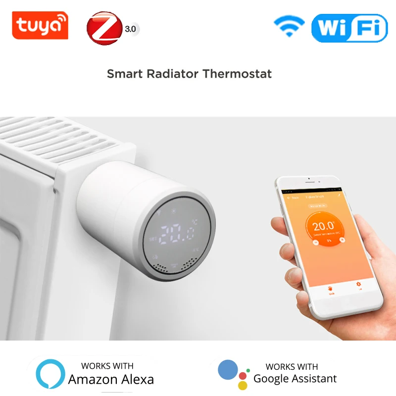 Wi-Fi Zigbee3.0 ТРВ термостатический радиаторный клапан Управление Обогреватель
