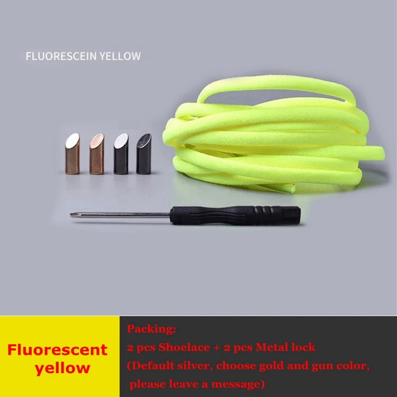 Fluorescent yellow 1 пара одноцветных полукруглых шнурков эластичные кружевные шнурки без галстука Детские Взрослые быстрые кроссовки без шнуровки обувные шнурки для шнуровки - Цвет: Fluorescent yellow