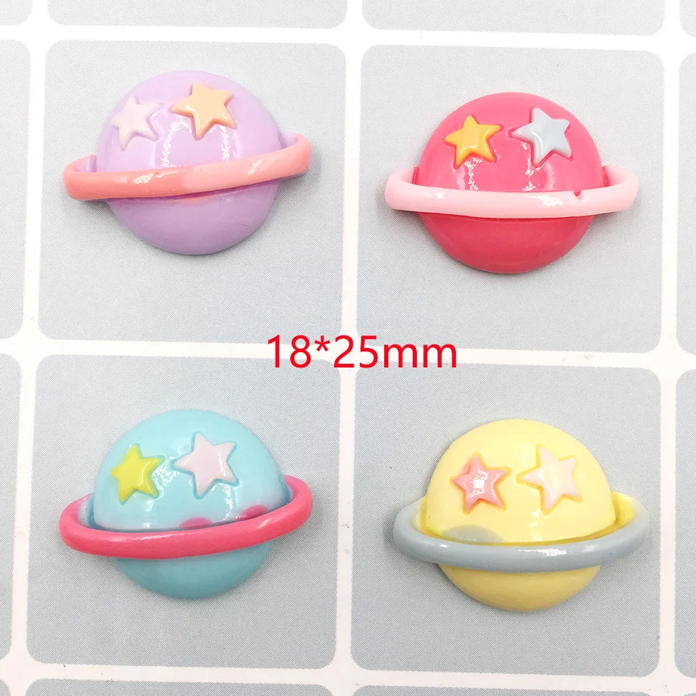 10 шт. разноцветные планеты с плоской задней стороной украшения из смолы ремесла