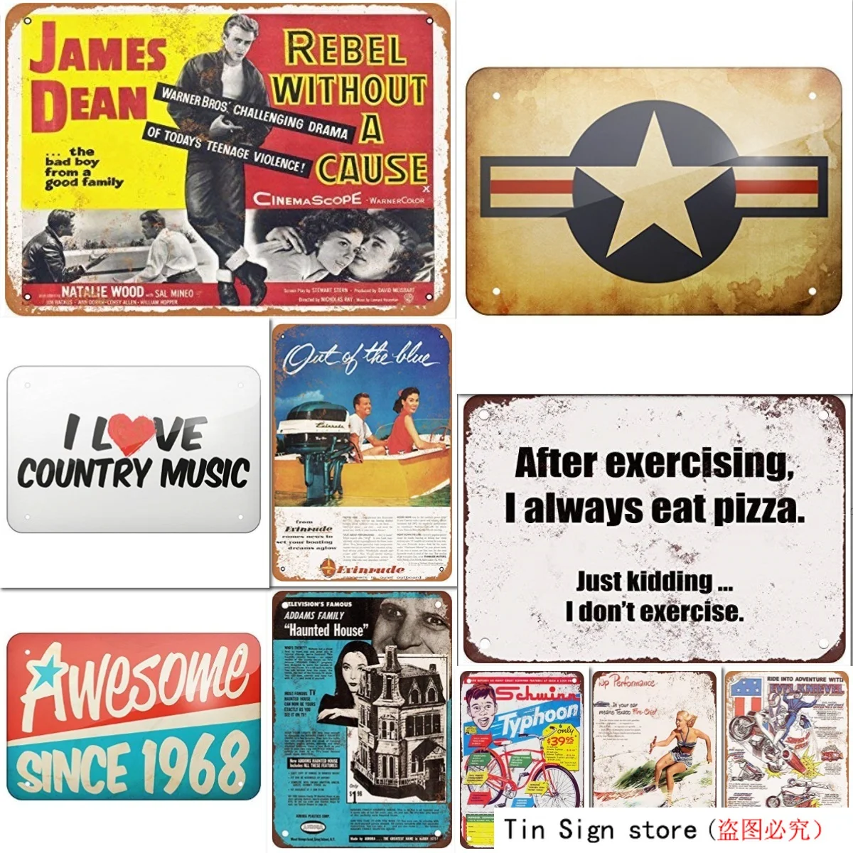 Оловянный знак новый алюминиевый 1965 Addams семейный дом с привидениями набор