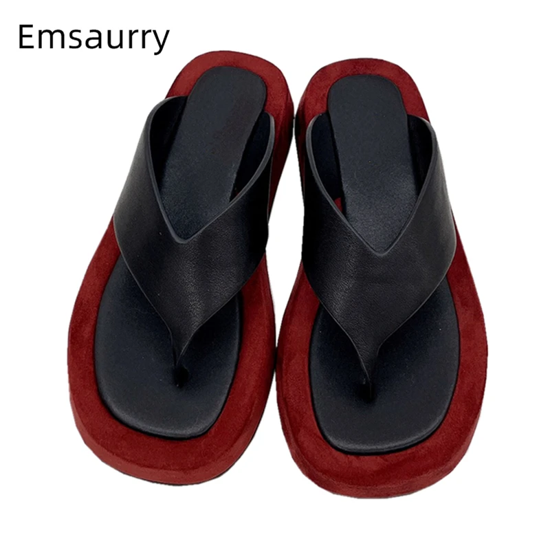 Шлепанцы Concisie из натуральной кожи без застежки на Плоском Каблуке летние тапочки