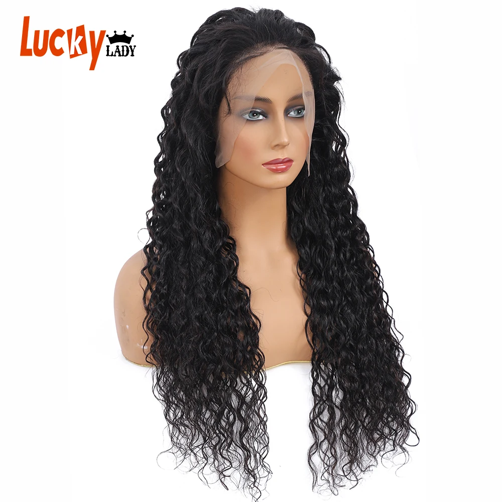 

Cheap Indian Water Wave Wig Cheap Human Hair Wigs With Free Shipping Remy HD Transaprent Gluess Wavy Lace Front Human Hair Wigs