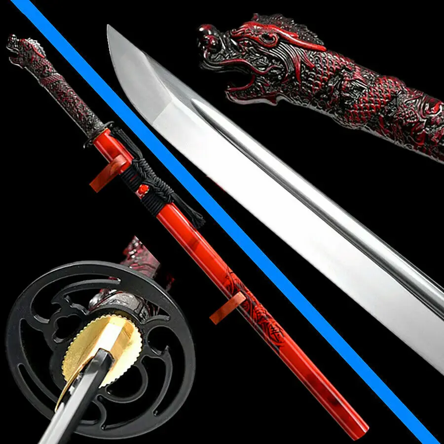 Dragon/Handle Japanese Samurai Sword Katana Spring Steel Sharp Ninja Knife Saber HandMade | Дом и сад